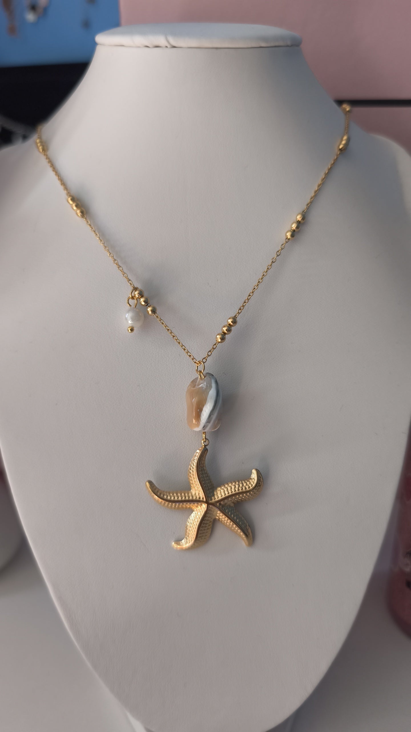 Collier etoile perle