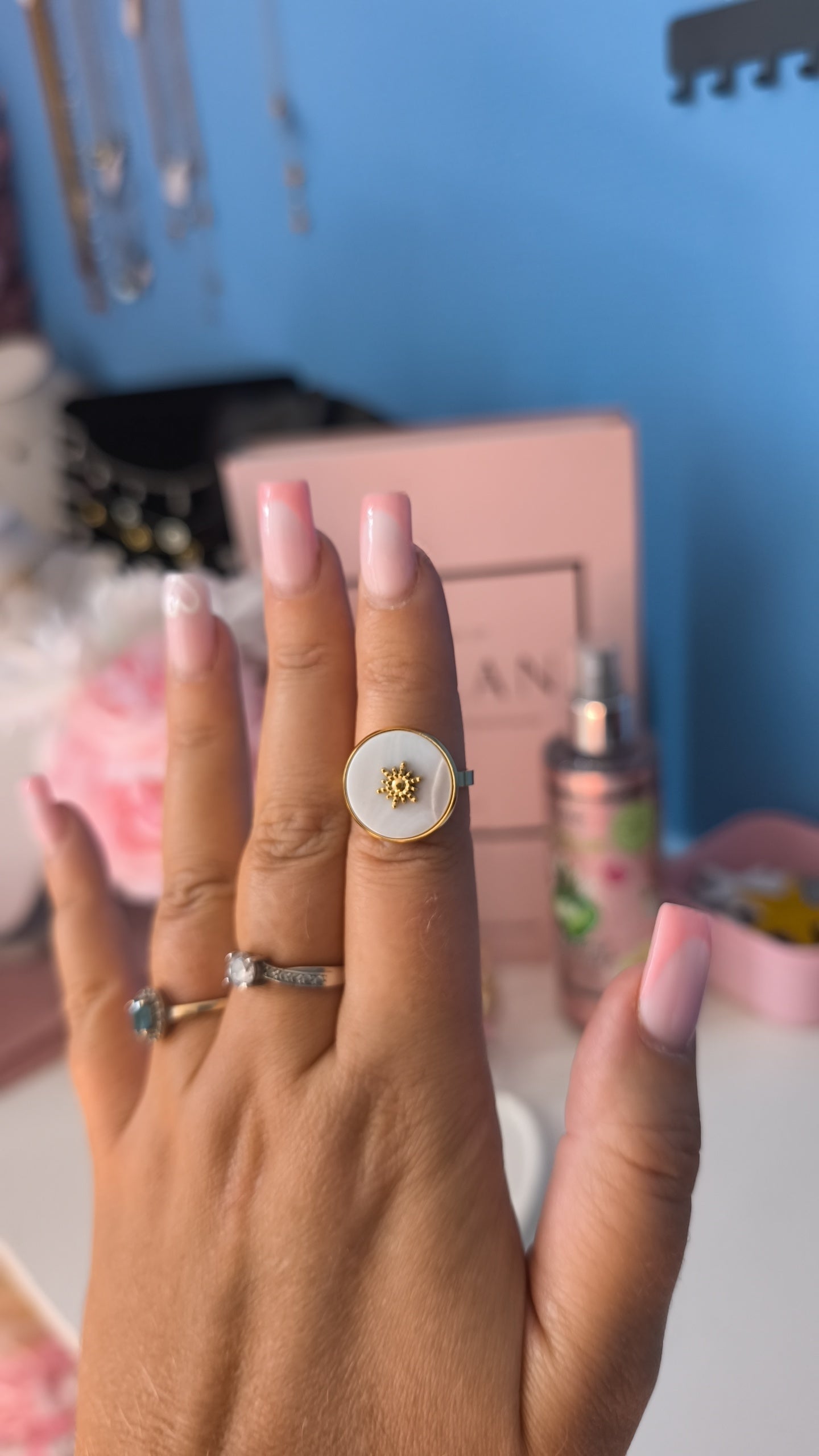 Bague ronde blanc