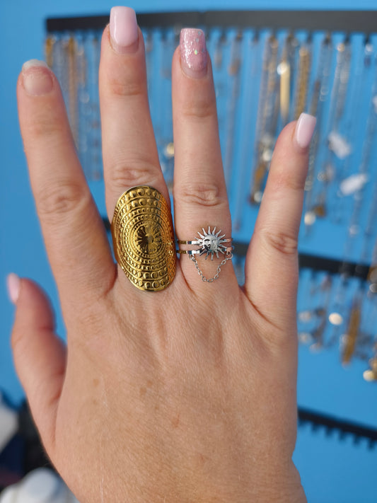 Bague Soleil chaîne