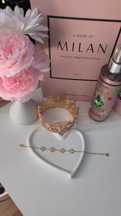 Bracelet fleur strass