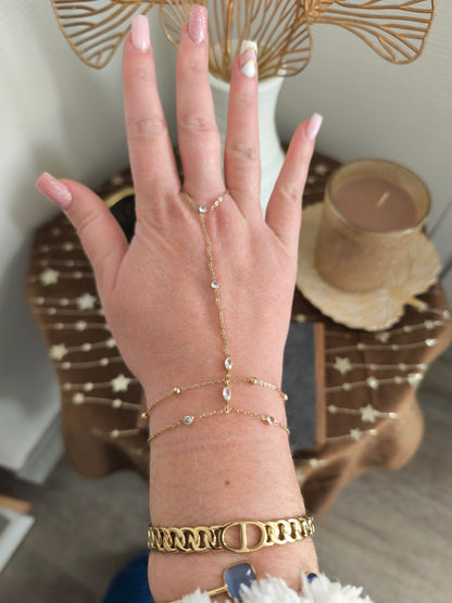 Bracelet chaine main plus Bague