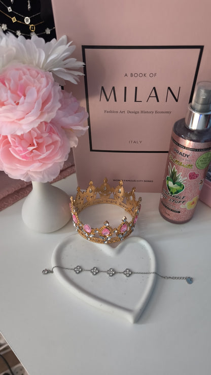Bracelet fleur strass