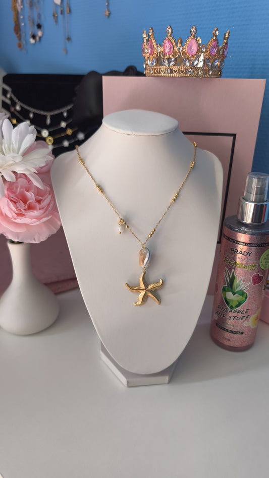 Collier etoile perle