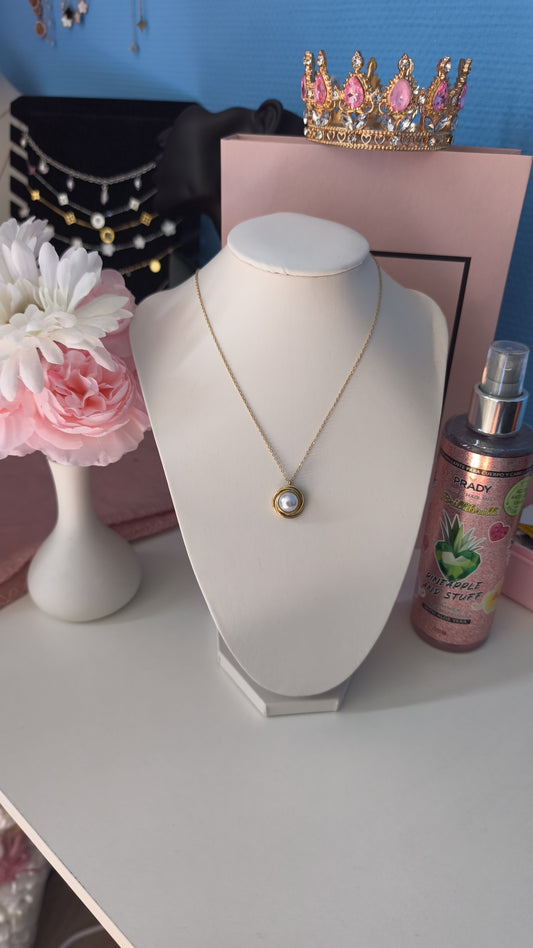 Collier spirale perlé