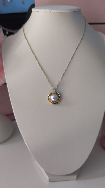 Collier spirale perlé