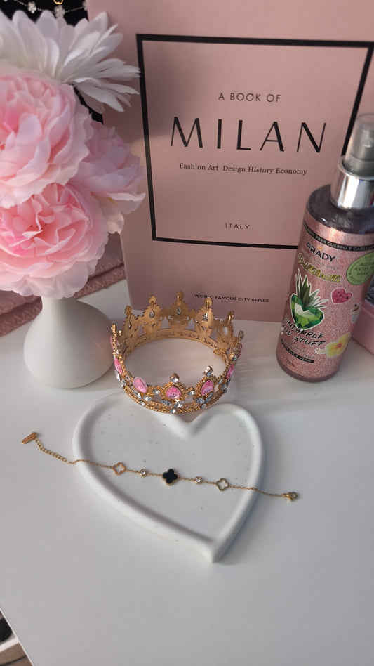 Bracelet fleur strass