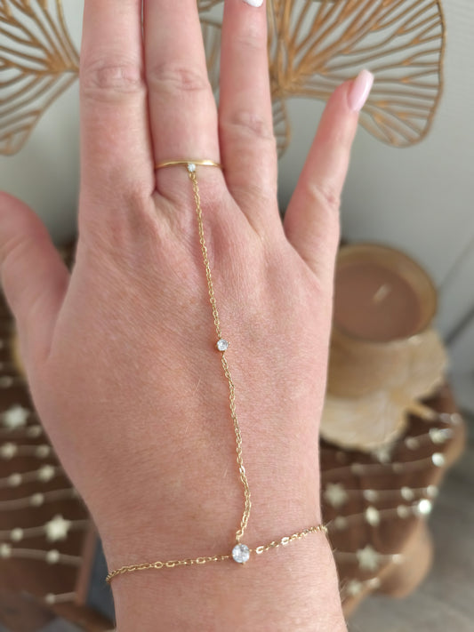 Bracelet chaine main plus Bague